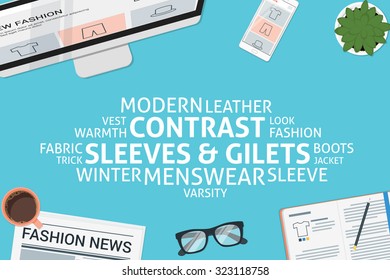 vector contrast sleeves & gilets concept,template