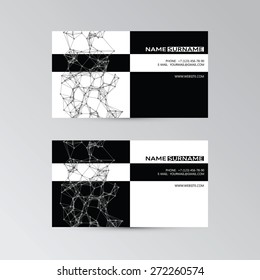 Vector contrast template of business cards with abstract elements