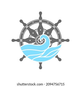 Vector Control Rudder Icon Isolated on White Background. Ship Steering Wheel Concept. Nautical Design. Boat Logo.
