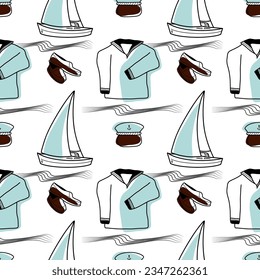 contorno vectorial y mancha de color sin fisuras en el tema del crucero marítimo