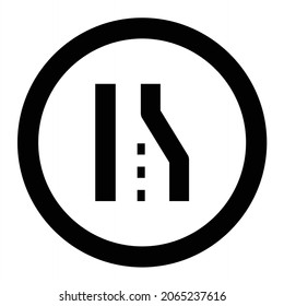 Vector Converging Glyph Icon Design
