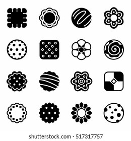 Vector Cookie, craker, biscuit icon set