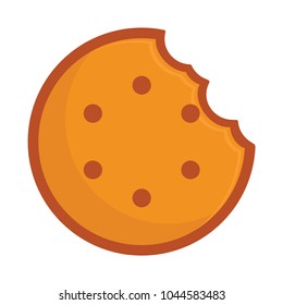 Vector Cookie Icon,Bitten round cookie icon