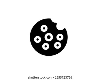 vector cookie icons glyph on white - Vector