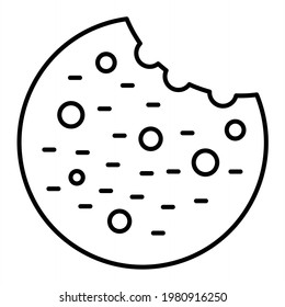Vector Cookie Outline Icon Design
