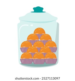 Vektor von Keksen in einem Glas. Indonesische Cookies genannt nastar