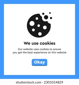 Vector cookies page for website. Cookies notification.