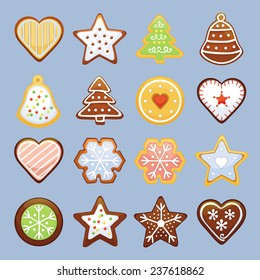 Vector cookies, prepared for Christmas