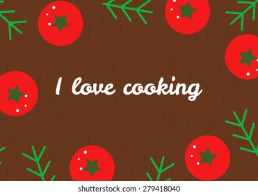 Vector cooking banner with tomato.