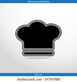 Vector cooking cap web flat icon in circle