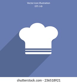 Vector cooking cap web flat icon. Eps 10 illustration.