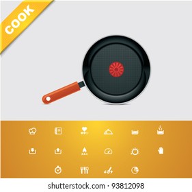 Vector cooking and kitchen equipment icon set