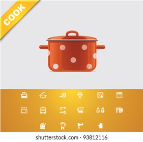 Vector cooking and kitchen equipment icon set