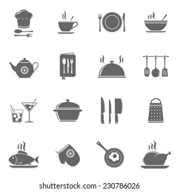 Vector cooking and kitchen icons set