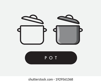 Vector cooking pot icon illustration