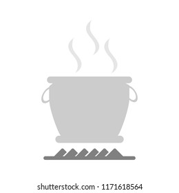 vector cooking pot illustration - kitchen utensil symbol, food icon