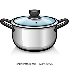 Vector cookware pot isolated cartoon
