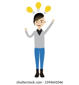vector of cool businessman get idea