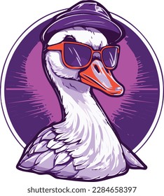 vector of cool duck logo mascot