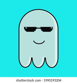 vector cool ghost with thug life style