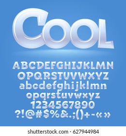 Vector cool glossy letters, number, symbols. Contains graphic style