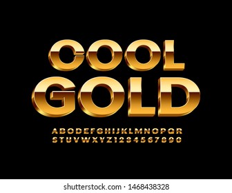 Vector fresco Gold Font. Letras y números de alfabeto tópicos 3D