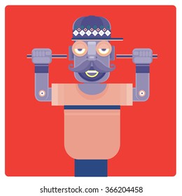 vector cool hipster men pop art illustration