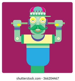 vector cool hipster men pop art illustration