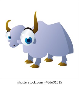 vector cool image of animal. Funny happy Yak