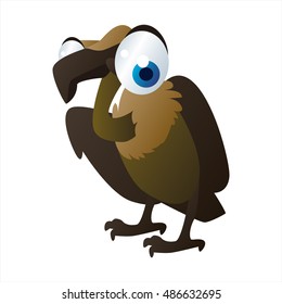 vector cool image of animal. Funny happy Vulture Bird