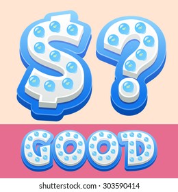 Vector cool lamp alphabet in comic style.  Symbols