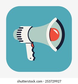 Vector cool modern flat design web icon on loudspeaker, round corners