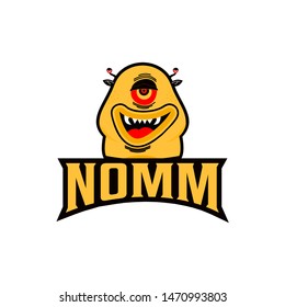 Vector cool monster. Hand drawn illustration of angry cartoon cute monster