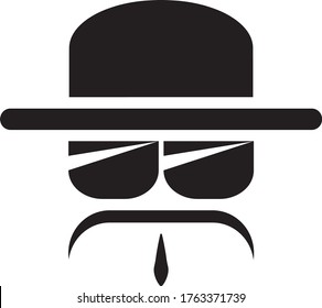 Vector of a cool mustache man with hat and goggles 