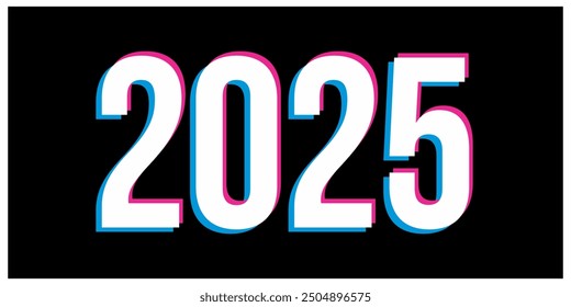 Vektor Cool Number 2025, Design für das neue Jahr, kostenloses Design.