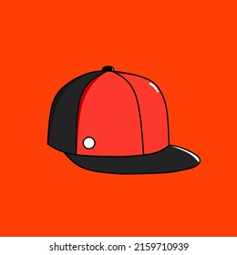 sombrero rojo fresco vectorial en fondo rojo 