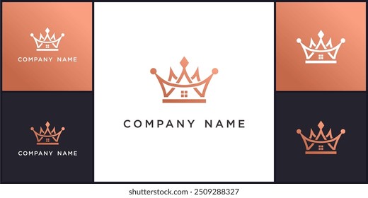 vector of copper gold real estate logo and icons, can be used in various media easily, editable