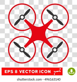 Vector Copter EPS vector icon. Illustration style is flat iconic bicolor intensive red and gray symbol on a transparent background.