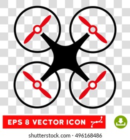 Vector Copter EPS vector icon. Illustration style is flat iconic bicolor black and intensive red symbol on a transparent background.