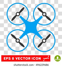 Vector Copter EPS vector pictogram. Illustration style is flat iconic bicolor blue and gray symbol on a transparent background.