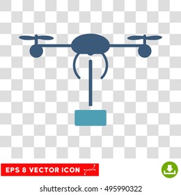 Vector Copter Shipment EPS vector icon. Illustration style is flat iconic bicolor cyan and blue symbol on a transparent background.