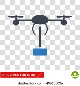 Vector Copter Shipment EPS vector pictogram. Illustration style is flat iconic bicolor smooth blue symbol on a transparent background.