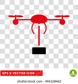 Vector Copter Shipment EPS vector pictograph. Illustration style is flat iconic bicolor black and intensive red symbol on a transparent background.