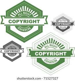 Vector copyright emblem for sale.