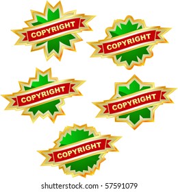 Vector copyright label set for sale.