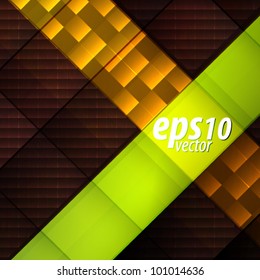 Vector copyspace background, orange and green abstract stripes