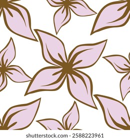 Vector coquette flowers pattern.Colorful seamless grandmillennial pattern. Perfect for greetings, invitations, manufacture wrapping paper, textile and web design. Vector preppy pattern