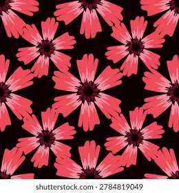 Vector coquette flowers pattern.Colorful seamless grandmillennial pattern. Perfect for greetings, invitations, manufacture wrapping paper, textile and web design. Vector preppy pattern