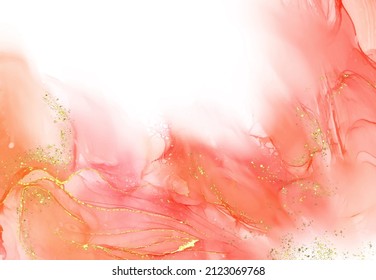 Vector coral banner. Hand drawn abstract paint brush stroke. Wave element.