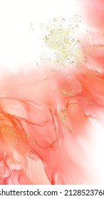 Vector coral banner. Hand drawn abstract paint brush stroke. Wave element.
